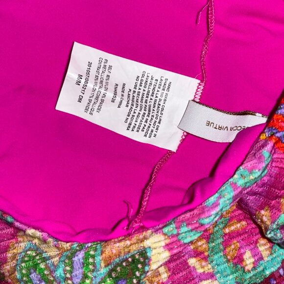 Becca Multi Color One Piece Swimsuit with Keyhole and Tying Back Size Medium - Picture 4 of 4